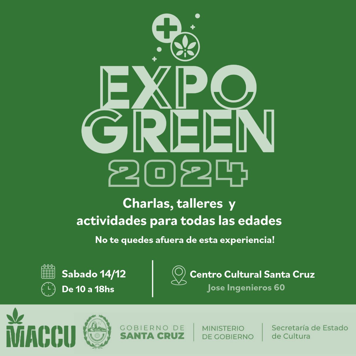 Flyer de ExpoGreen 2024 con fecha, horario y sede del encuentro
